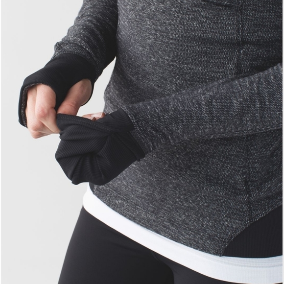 Lululemon Runderful 1/2 Zip Mini Check Pique Black Heathered Black / Black - Picture 8 of 16